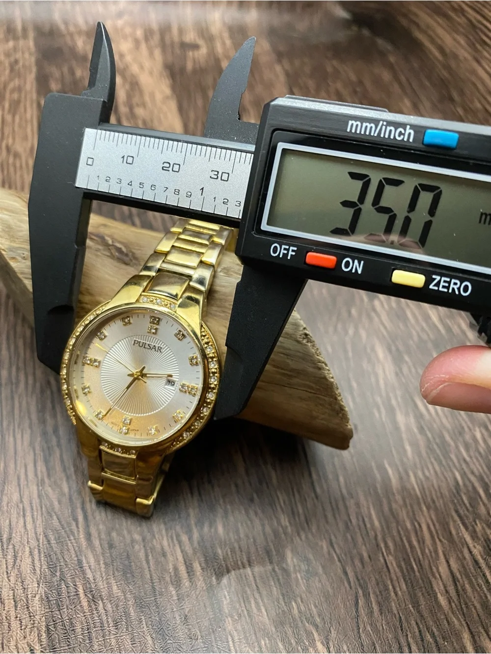 Pulsar Gold-Tone Women's Watch with Crystal Accents 6.25” working